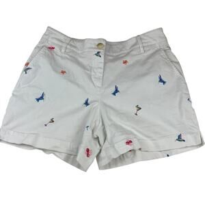 Tommy Bahama White Embroidered Shorts Size 8